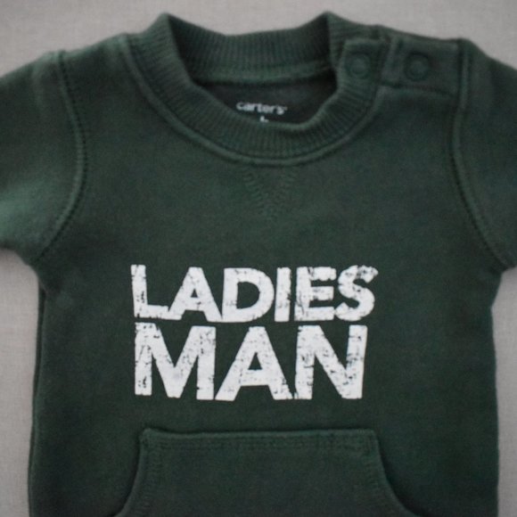 Carter's Ladies Man One Piece Sweatsuit Romper NB - Picture 5 of 8